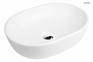 Oltens Hamnes Umywalka 47,5X34 Cm Nablatowa Owalna Biała 40309000