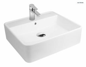 Oltens Duve Umywalka 50,5X46 Cm Nablatowa Prostokątna Biała 41311000