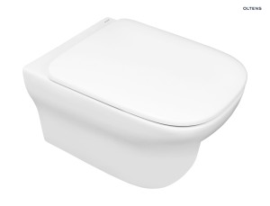 Oltens Zestaw Oltens Gulfoss Miska Wc Wisząca Purerim Z Deską Wolnoopadającą Slim 42009000