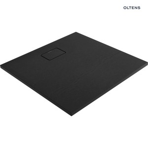 Oltens Bergytan Brodzik Kwadratowy 90X90 Cm Rocksurface Czarny Mat 17101300