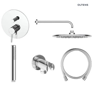 Oltens Zestaw Oltens Molle Bateria Podtynkowa Z Deszczownicą 30 Cm Sondera I Kompletem Prysznicowym Ume Chrom 36600100