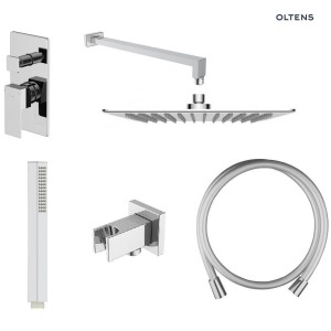 Oltens Zestaw Oltens Gota Bateria Podtynkowa Z Deszczownicą 30 Cm Sondera (S) I Kompletem Prysznicowym Sog Chrom 36601100