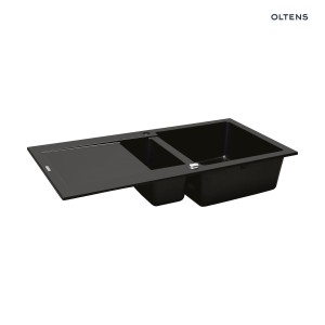 Oltens Gravan Zlewozmywak Granitowy 1,5-Komorowy Z Ociekaczem 100X50 Cm Czarny Mat 72300300