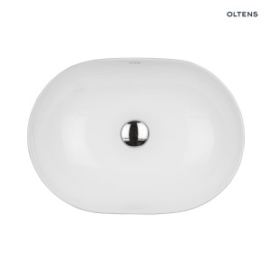 Oltens Hamnes Thin Umywalka 49,5X35,5 Cm Nablatowa Owalna Biała 40319000