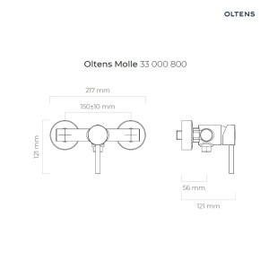 Oltens Molle bateria prysznicowa ścienna złoto szczotkowane 33000810