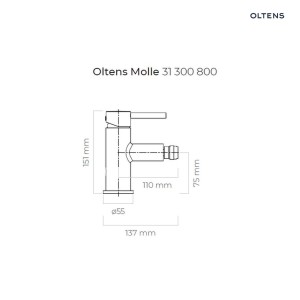 Oltens Molle bateria bidetowa stojąca złoto szczotkowane 31300810