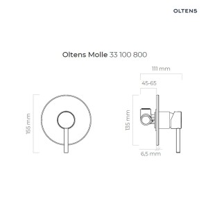 Oltens Molle bateria prysznicowa podtynkowa kompletna złoto szczotkowane 33100810