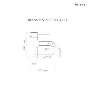 Oltens Molle bateria umywalkowa stojąca złoto szczotkowane 32200810