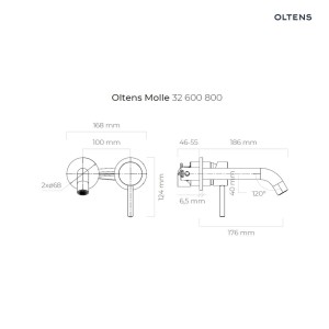 Oltens Molle bateria umywalkowa podtynkowa kompletna złoto szczotkowane 32600810
