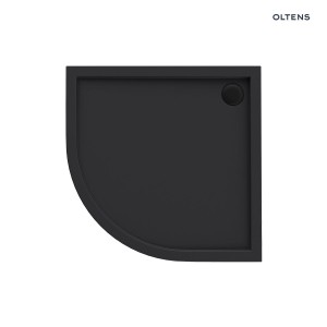 Oltens Superior brodzik 90x90 cm półokrągły akrylowy czarny mat 16002300