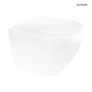 Zestaw Oltens Hamnes miska WC wisząca PureRim z powłoką SmartClean z deską wolnoopadającą Ovan Slim 42518000