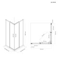 Oltens Breda kabina prysznicowa 80x80 cm kwadratowa czarny mat/szkło 20005300