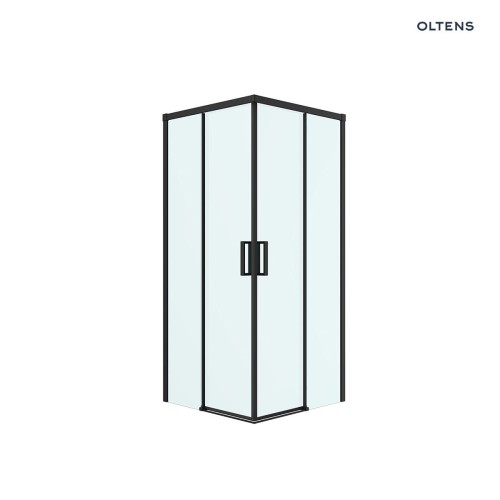 Oltens Breda kabina prysznicowa 90x90 cm kwadratowa czarny mat/szkło 20006300