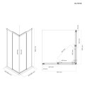 Oltens Breda kabina prysznicowa 90x90 cm kwadratowa czarny mat/szkło 20006300