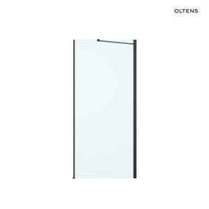 Oltens Hallan ścianka prysznicowa 80 cm boczna do drzwi czarny mat/szkło przezroczyste 22100300