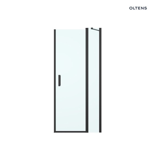 Oltens Verdal drzwi prysznicowe 100 cm wnękowe czarny mat/szkło przezroczyste 21205300