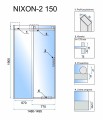 DRZWI PRYSZNICOWE NIXON-2 CHROM 150 L