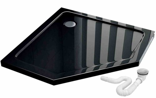 BRODZIK DIAMOND BLACK 90x90x5cm