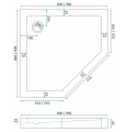 BRODZIK DIAMOND WHITE 90x90x5cm