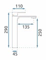 BATERIA UMYWALKOWA MY1802-21B URBAN CZARNA WYSOKA