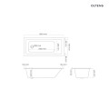Oltens Langfoss wanna prostokątna 160x70 akrylowa czarny mat 10003300