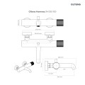 Oltens Hamnes bateria wannowo-prysznicowa ścienna chrom 34005100