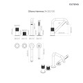 Oltens Hamnes bateria wannowo-prysznicowa 4-otworowa kompletna chrom 34202100