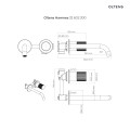 Oltens Hamnes bateria umywalkowa podtynkowa kompletna czarny mat 32602300