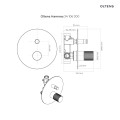 Oltens Hamnes bateria wannowo-prysznicowa podtynkowa kompletna czarny mat 34106300