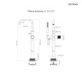 Oltens Hamnes bateria wannowo-prysznicowa wolnostojąca czarny mat 34302300