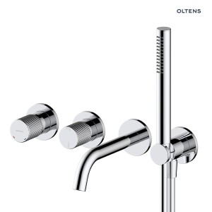 Oltens Hamnes bateria wannowo-prysznicowa podtynkowa 4-otworowa kompletna chrom 34107100