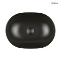Oltens Hamnes Thin umywalka 49,5x35,5 cm nablatowa owalna czarny mat 40319300