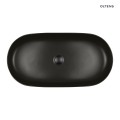 Oltens Hamnes Thin umywalka 80x40 cm nablatowa owalna czarny mat 40321300