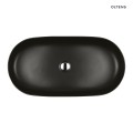 Oltens Hamnes Thin umywalka 80x40 cm nablatowa owalna czarny mat 40321300