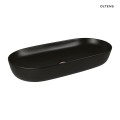Oltens Hamnes Thin umywalka 80x40 cm nablatowa owalna czarny mat 40321300