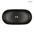 Oltens Hamnes Thin umywalka 80x40 cm nablatowa owalna czarny mat 40321300