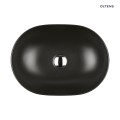 Oltens Hamnes Thin umywalka 49,5x35,5 cm nablatowa owalna z powłoką SmartClean czarny mat 40819300
