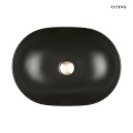 Oltens Hamnes Thin umywalka 49,5x35,5 cm nablatowa owalna z powłoką SmartClean czarny mat 40819300
