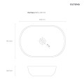 Oltens Hamnes Thin umywalka 60,5x41,5 cm nablatowa owalna z powłoką SmartClean czarny mat 40820300