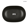 Oltens Hamnes Thin umywalka 60,5x41,5 cm nablatowa owalna z powłoką SmartClean czarny mat 40820300