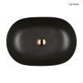 Oltens Hamnes Thin umywalka 60,5x41,5 cm nablatowa owalna z powłoką SmartClean czarny mat 40820300