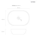Oltens Hamnes Thin umywalka 80x40 cm nablatowa owalna z powłoką SmartClean czarny mat 40821300