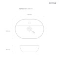 Oltens Hamnes Thin umywalka 51x39 cm nablatowa owalna z otworem na baterię i powłoką SmartClean czarny mat 41813300