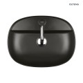 Oltens Hamnes Thin umywalka 51x39 cm nablatowa owalna z otworem na baterię i powłoką SmartClean czarny mat 41813300