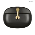 Oltens Hamnes Thin umywalka 51x39 cm nablatowa owalna z otworem na baterię i powłoką SmartClean czarny mat 41813300