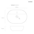 Oltens Hamnes Thin umywalka 80x40 cm nablatowa owalna z powłoką SmartClean czarny mat 41815300