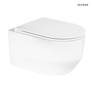 Zestaw Oltens Holsted miska WC wisząca PureRim z powłoką SmartClean z deską wolnoopadającą biały 42517000