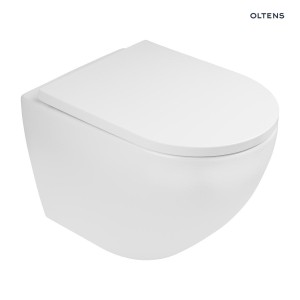 Zestaw Oltens Hamnes Stille miska WC wisząca PureRim z deską wolnoopadającą biały 42023000