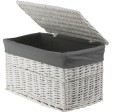 Skrzynia wiklinowa z wyściółką Koszoplotka biała 38x22x22h