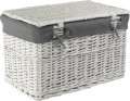 Skrzynia wiklinowa z wyściółką Koszoplotka biała 38x22x22h